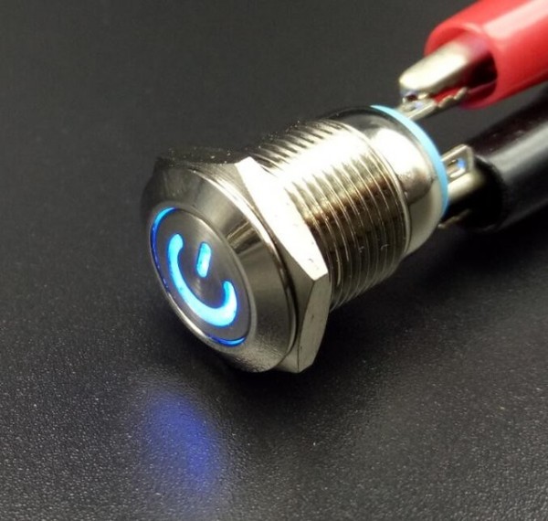 12V 12mm LED Drucktaster Klingeltaster Edelstahl Schließer 6 Farben