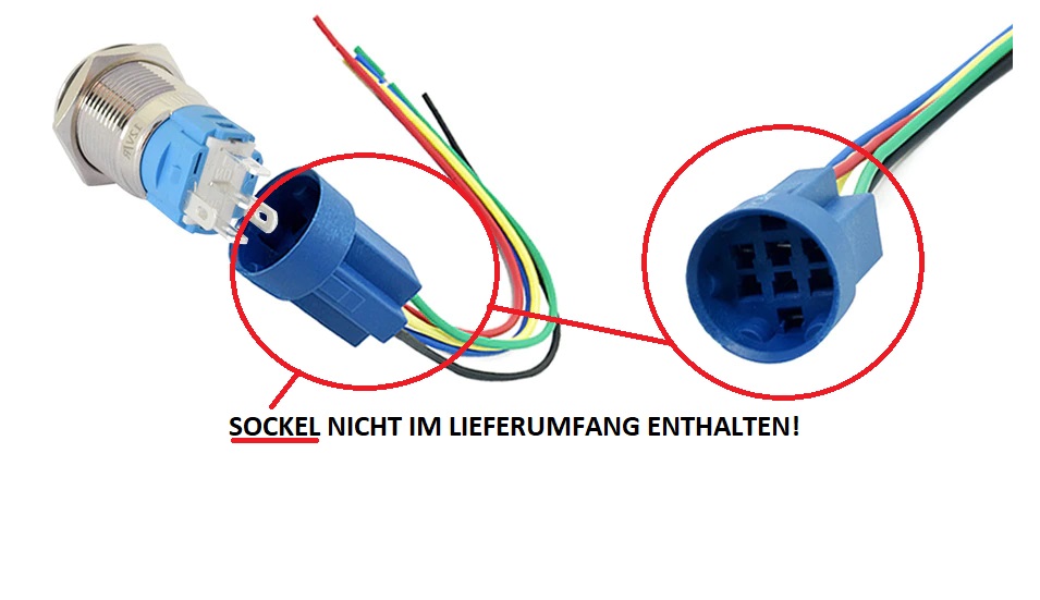 12V 16mm Edelstahl Rund LED Drucktaster NO NC Button Klingel