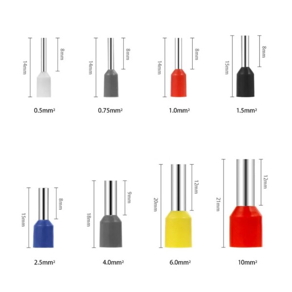 Aderendhülsen isoliert von 0,5 - 10mm² Querschnitt Kabelhülsen
